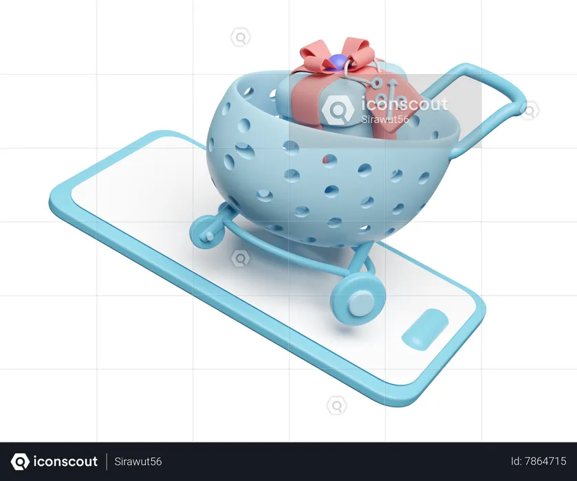 Mobile Shopping  3D Icon