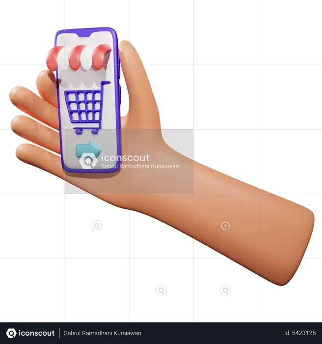 Mobile Shopping  3D Illustration