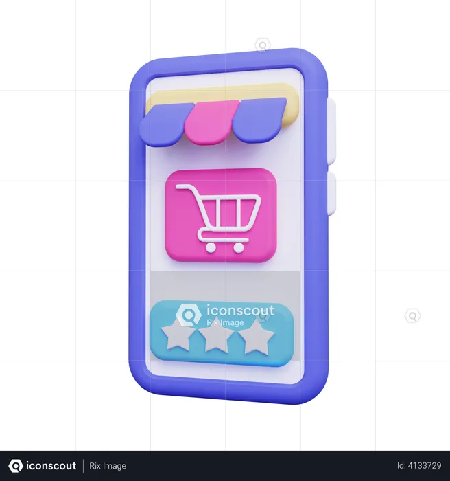 Mobile Shopping  3D Illustration