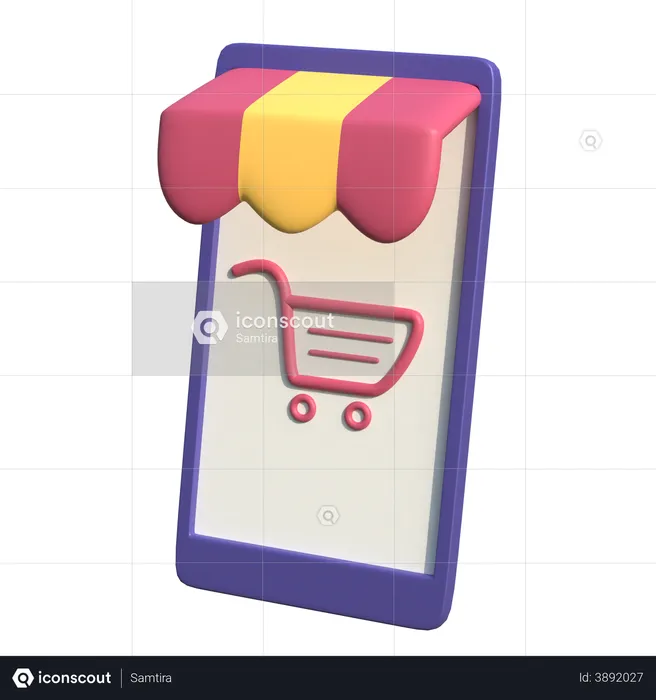 Mobile Shopping  3D Illustration