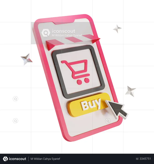 Mobile Shopping  3D Illustration