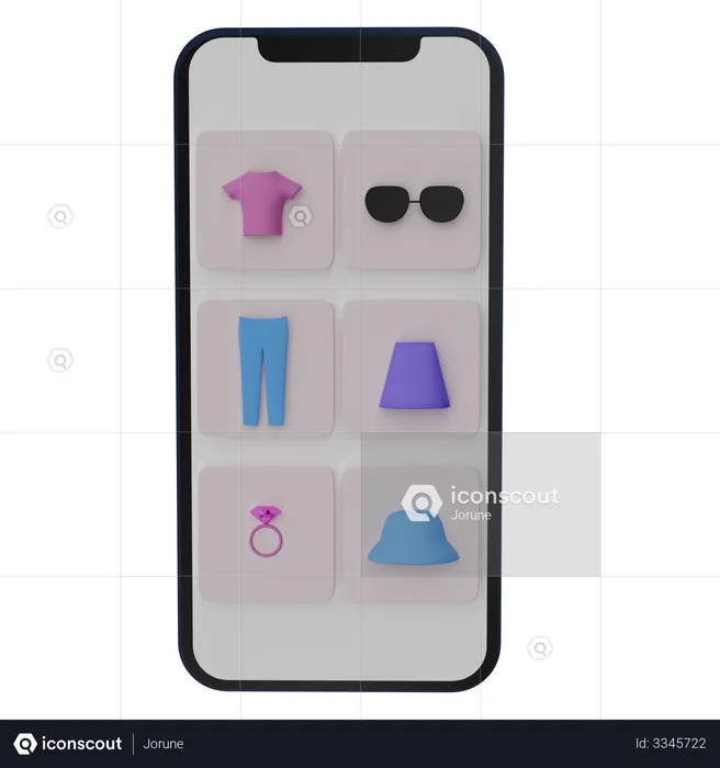 Mobile Shopping  3D Illustration