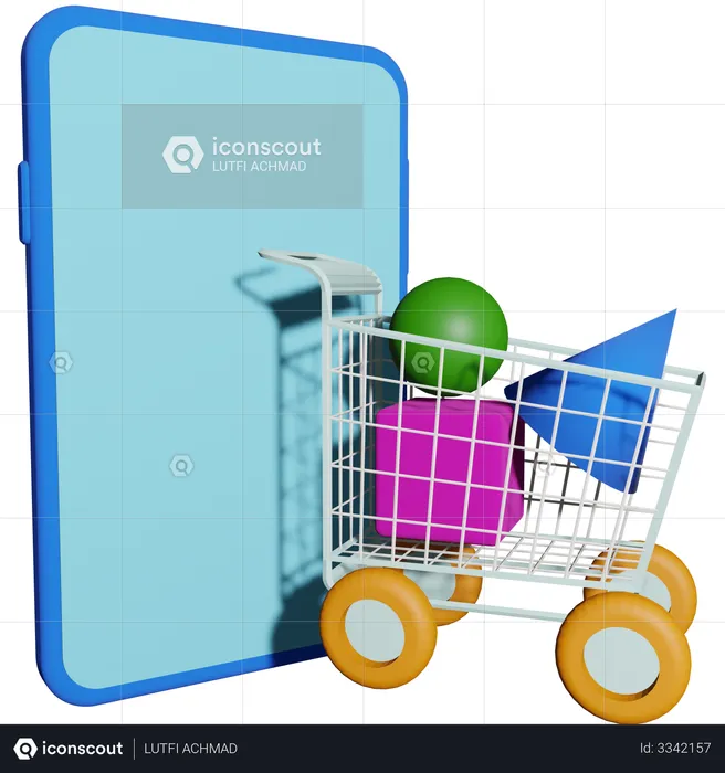 Compras pelo celular  3D Illustration