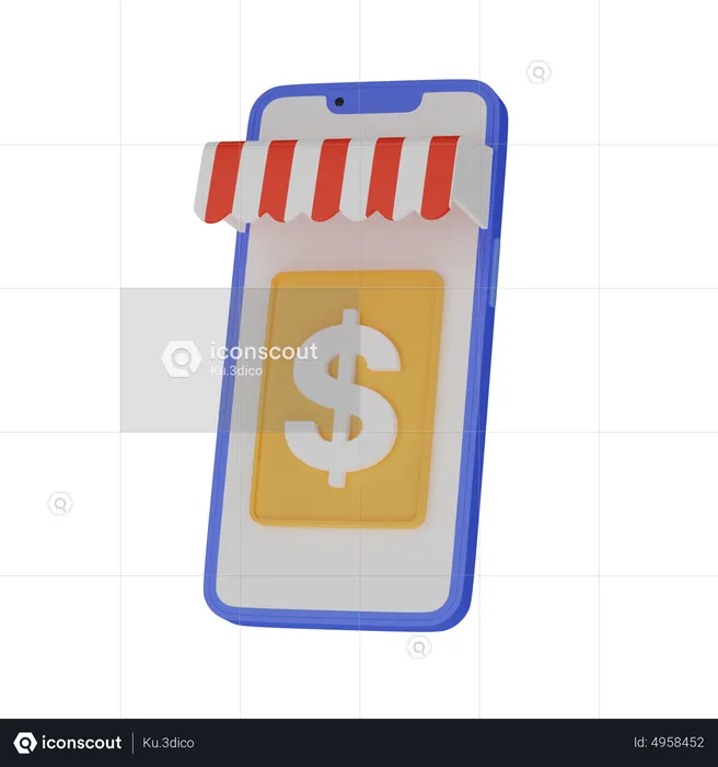 Mobile shopping  3D Icon