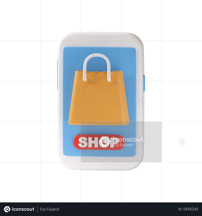 Mobile Shopping  3D Icon