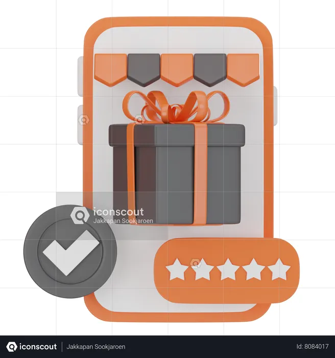 Mobile Shopping Product Review  3D Icon
