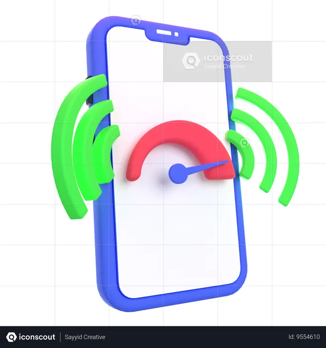 Mobile Speed Test  3D Icon