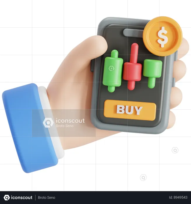 Mobile stock  3D Icon