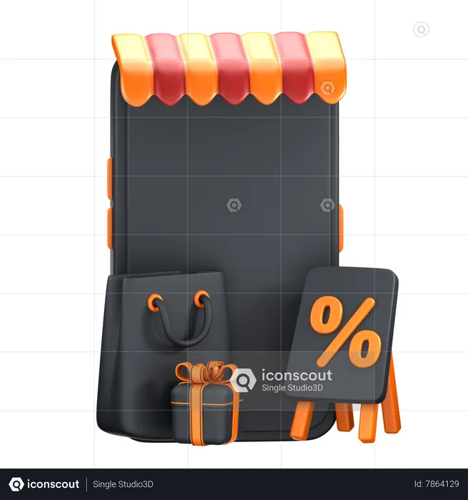 Mobile Store  3D Icon