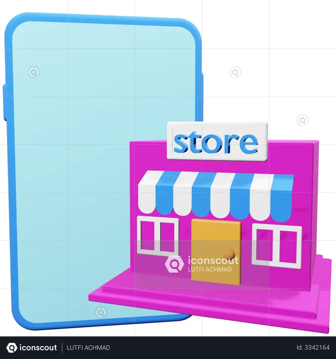Mobile Store  3D Illustration