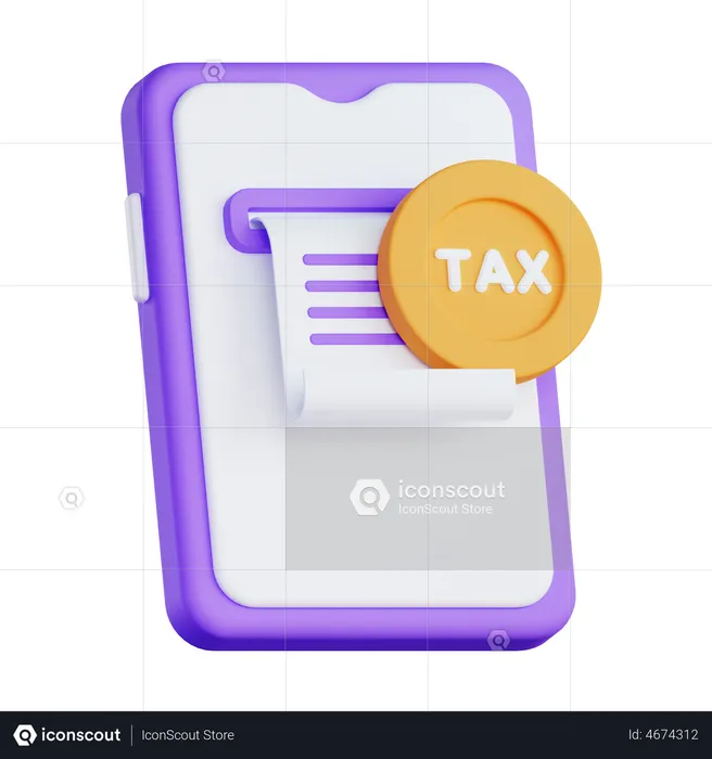 Mobile Tax  3D Illustration