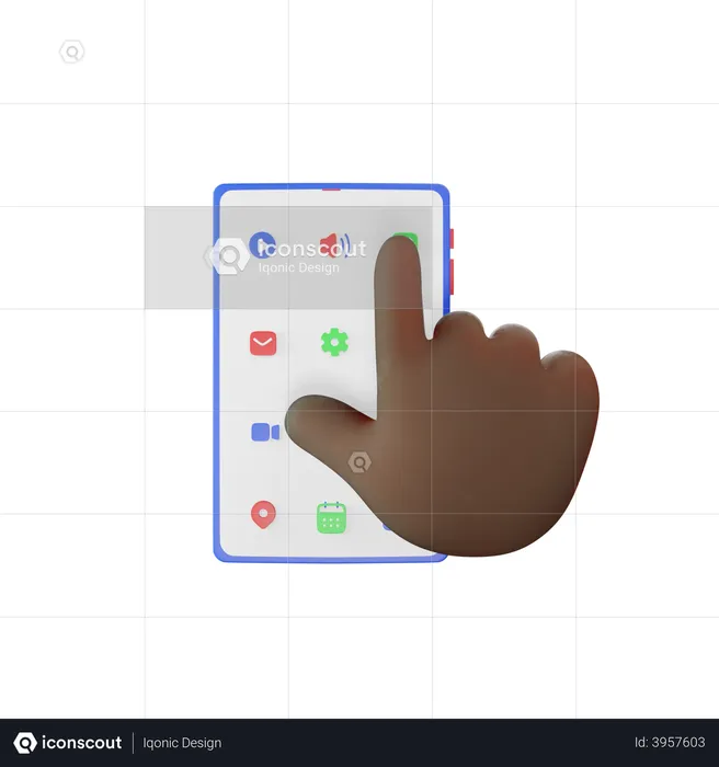 Mobile Touch Gesture  3D Illustration