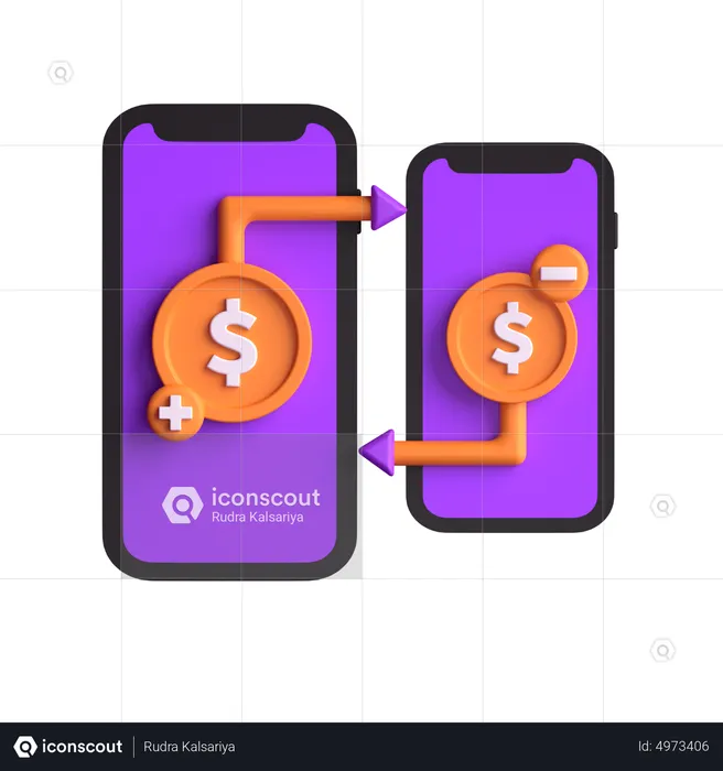Mobile Transaction  3D Icon