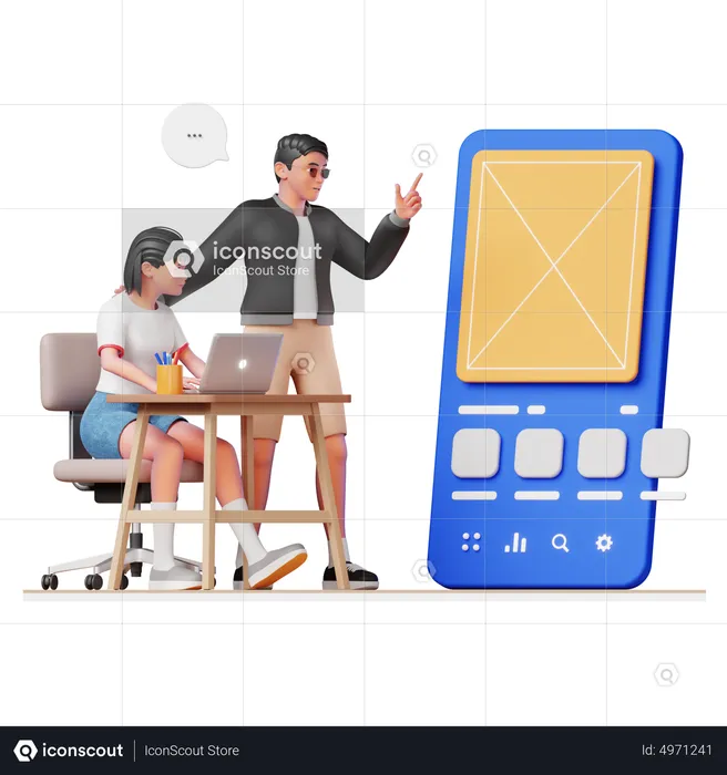 Mobile UI Design  3D Illustration
