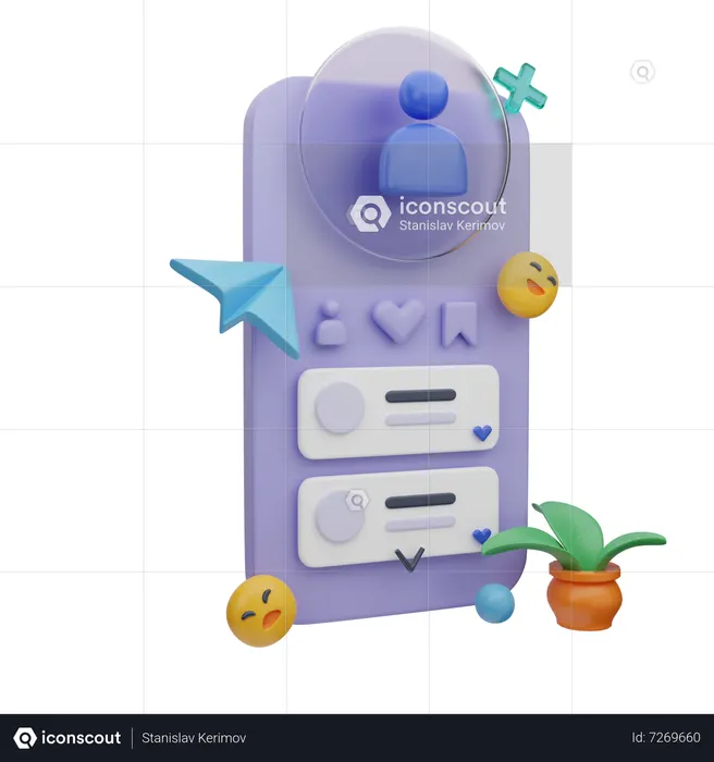 Mobile User Profile Setup  3D Illustration