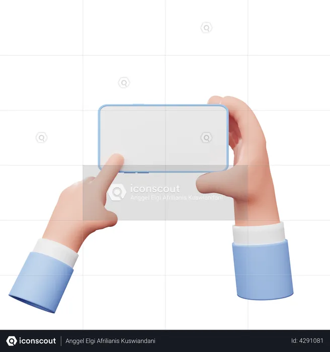 Mobile Using Hand Gesture  3D Illustration