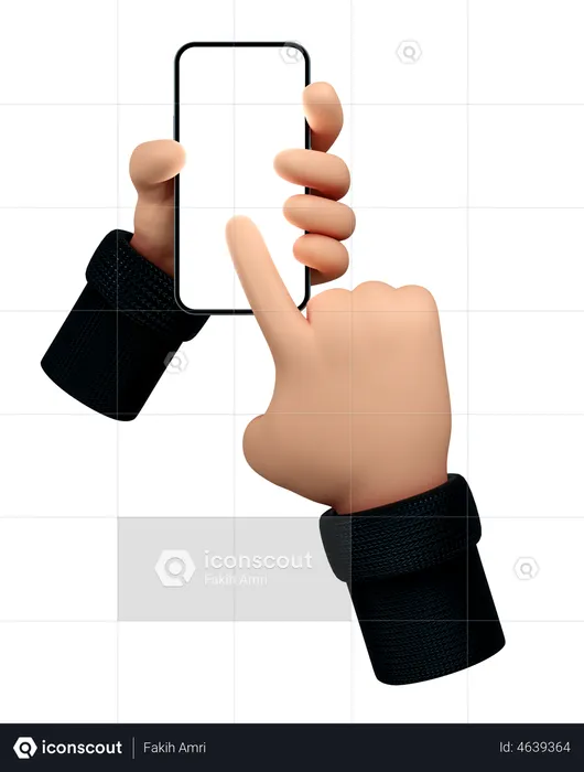 Mobile using hand gesture  3D Illustration