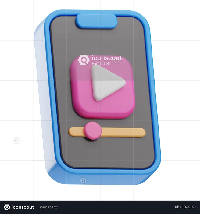 Mobile Video  3D Icon