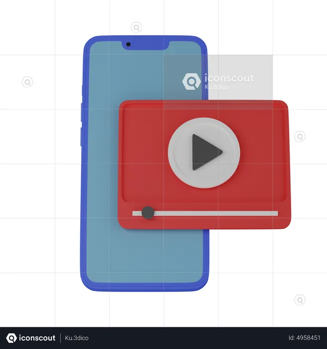 Mobile video  3D Icon
