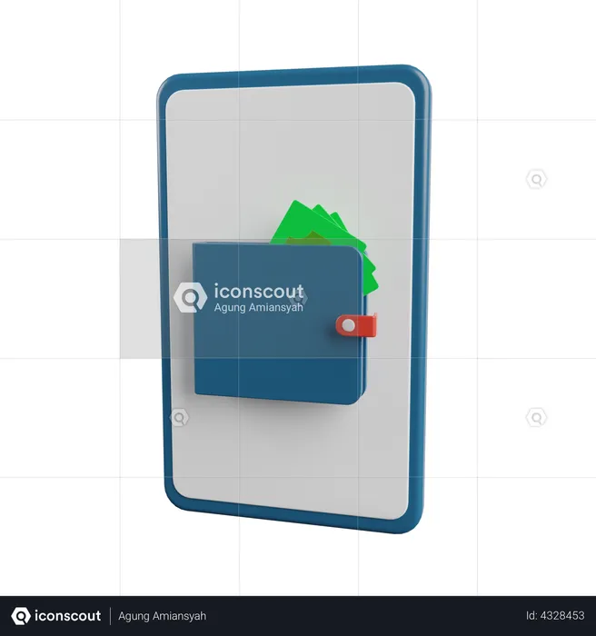 Mobile Wallet  3D Illustration