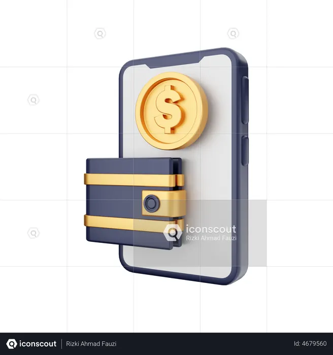 Mobile Wallet  3D Illustration
