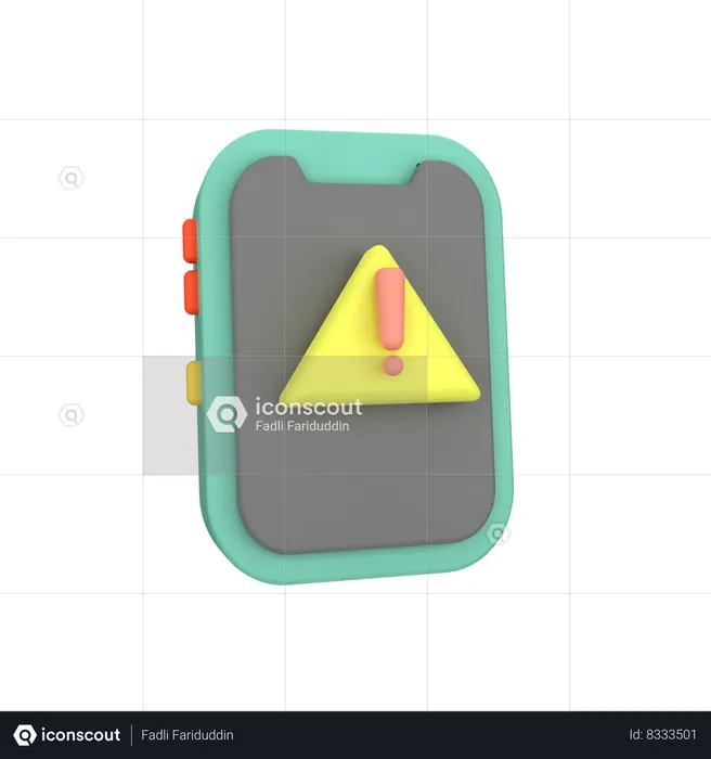 Mobile Warning  3D Icon