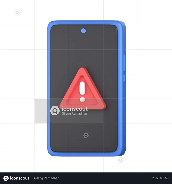 Mobile Warning Alert  3D Icon