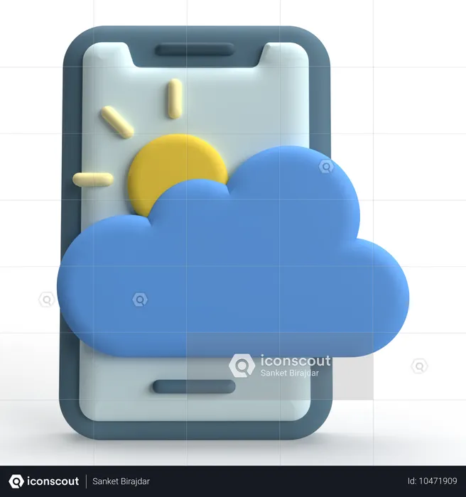 Mobile Weather App  3D Icon