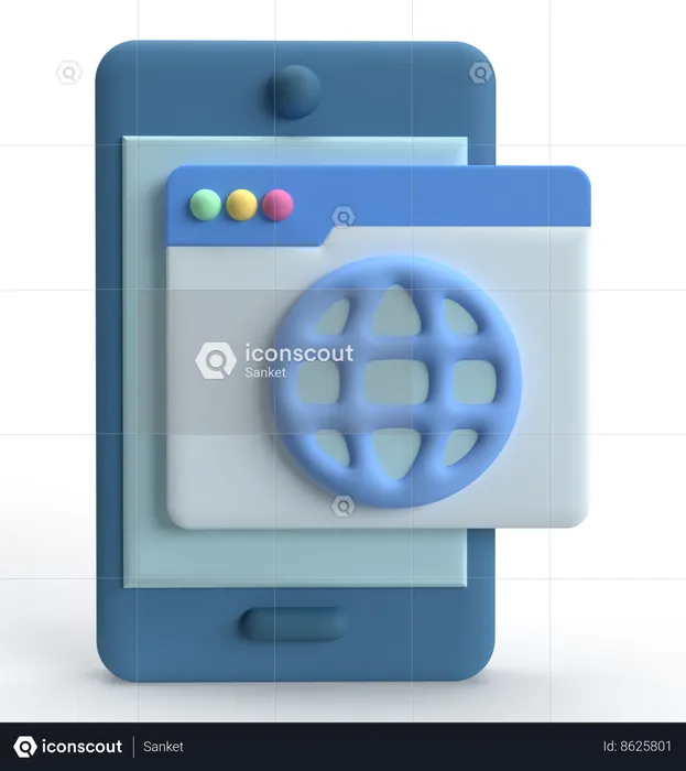 Mobile Web  3D Icon