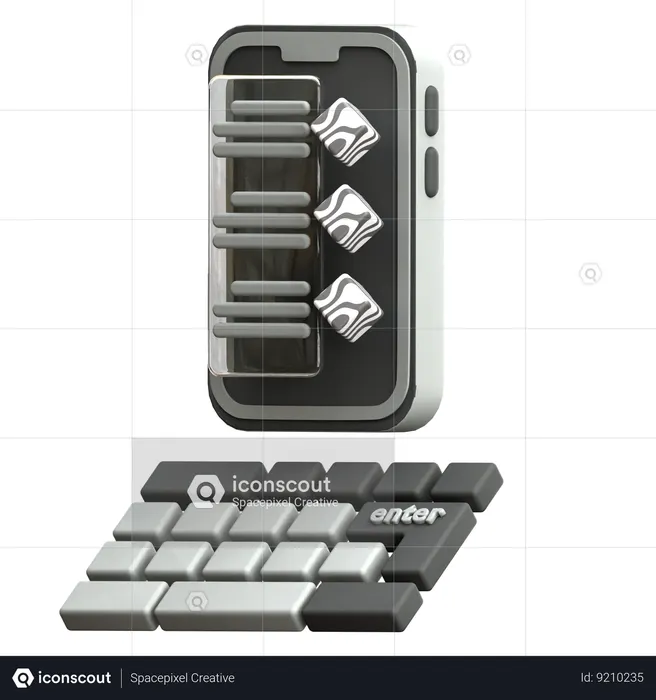 Mobile with Ar Technology  3D Icon