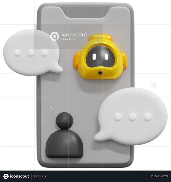 Mobiler Chatbot  3D Icon