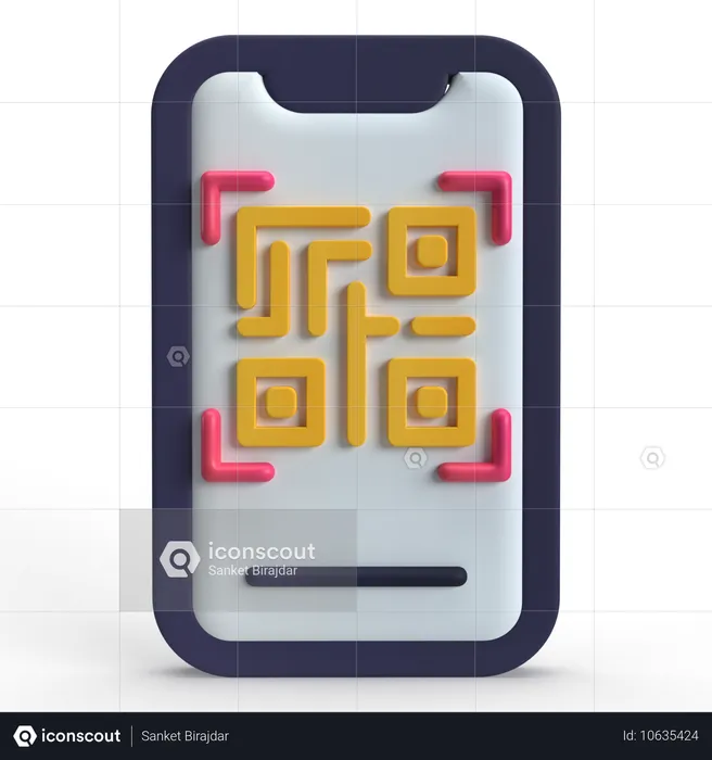 Mobiler QR-Code  3D Icon