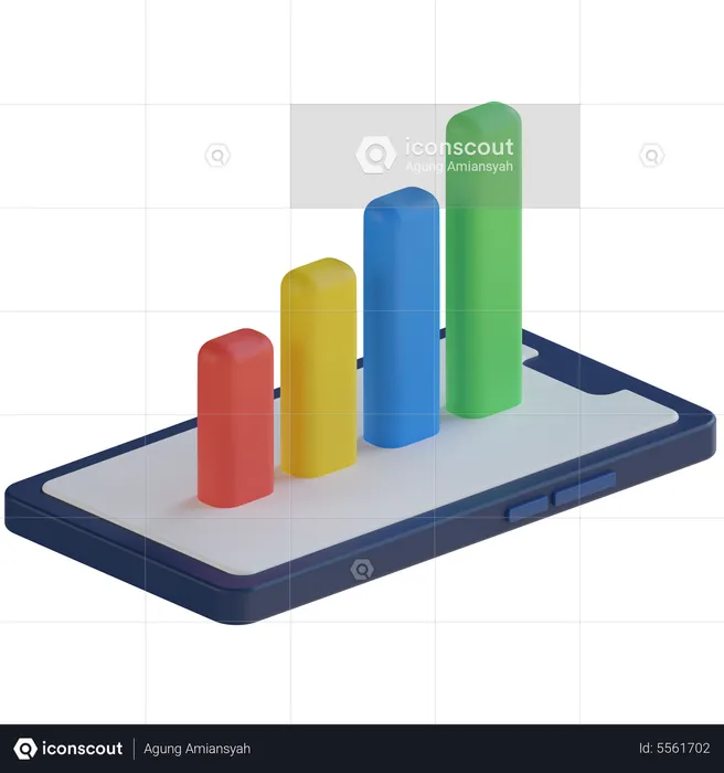 Mobiles Balkendiagramm  3D Icon