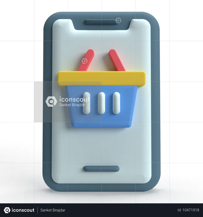 Mobiles Einkaufen  3D Icon