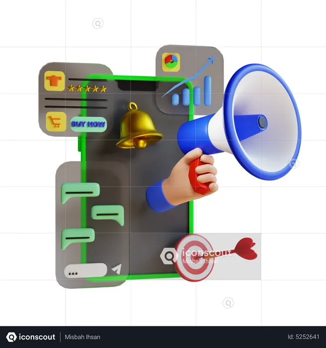 Mobiles Marketing  3D Illustration