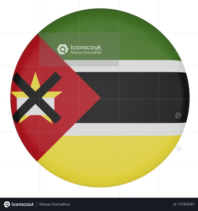 Moçambique Flag 3D Icon