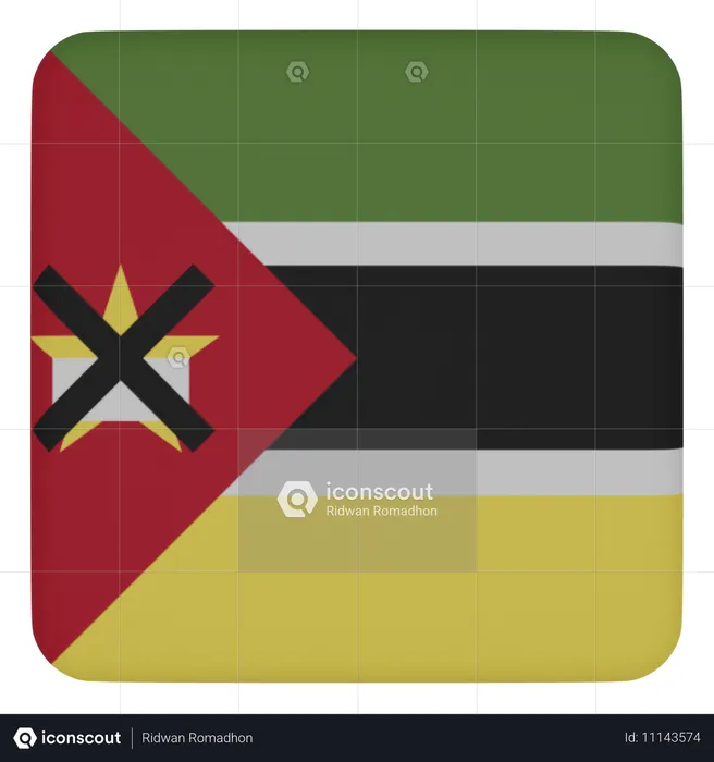 Moçambique Flag 3D Icon