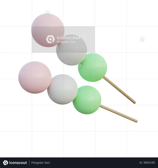 Mochi Dango  3D Illustration