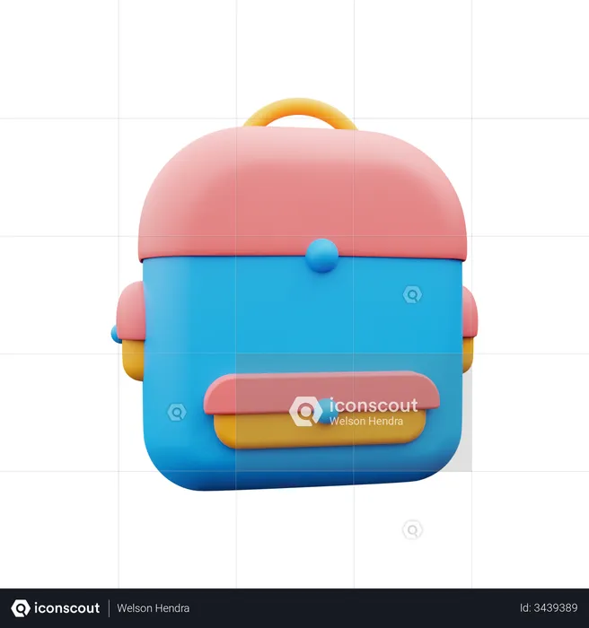 Bolsa para la escuela  3D Illustration