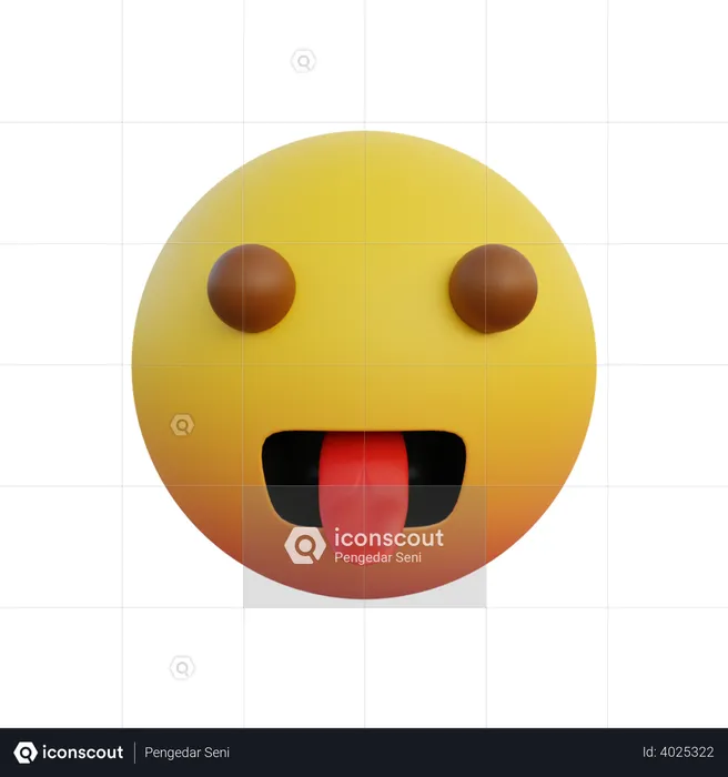 Mocking face emoticon sticking out tongue Emoji 3D Illustration