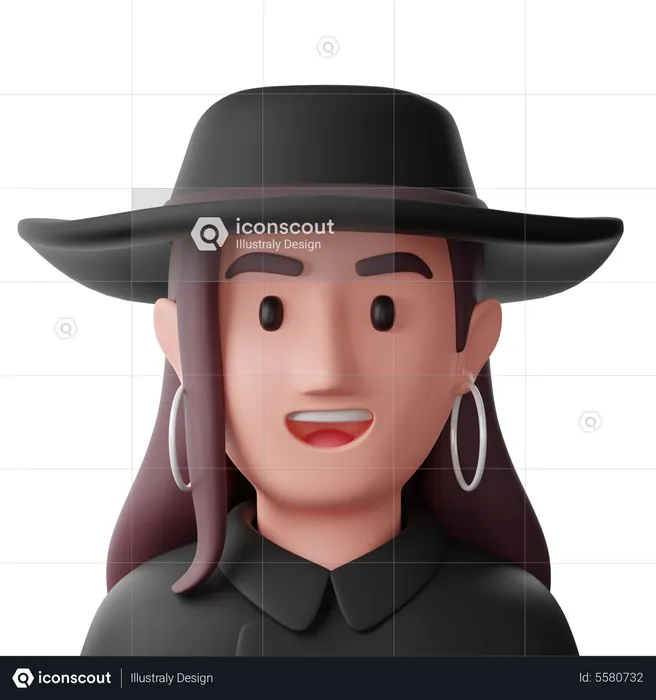 Chapeau large modèle femme  3D Icon