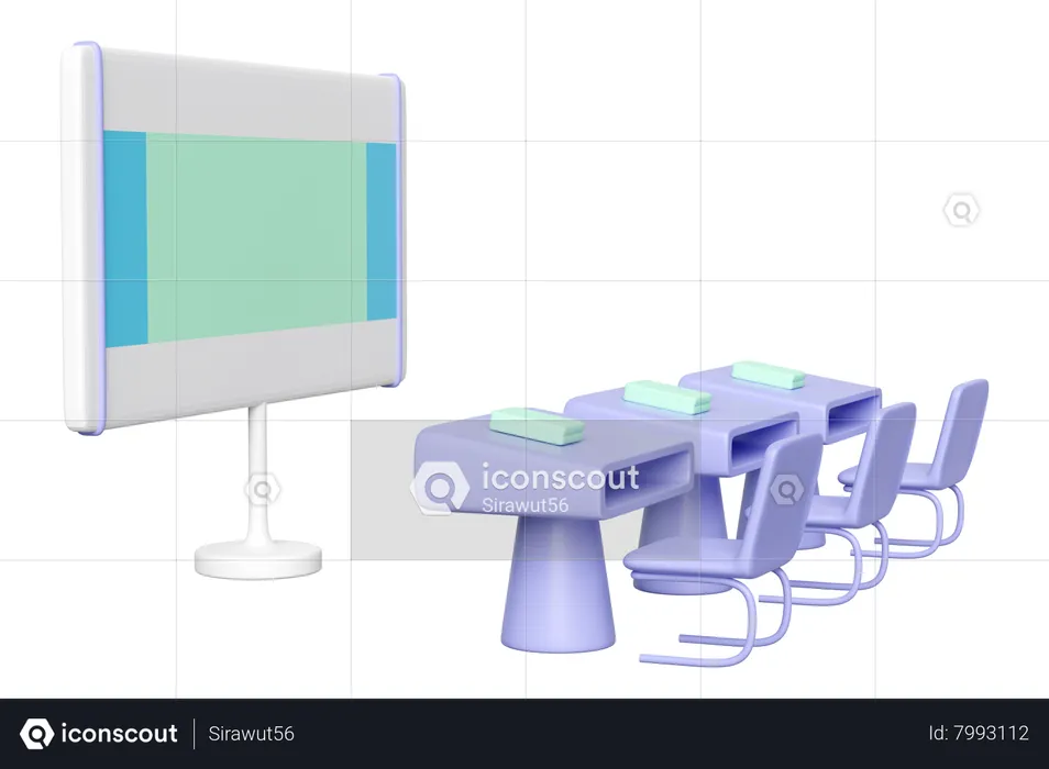 Modern Class Room  3D Icon