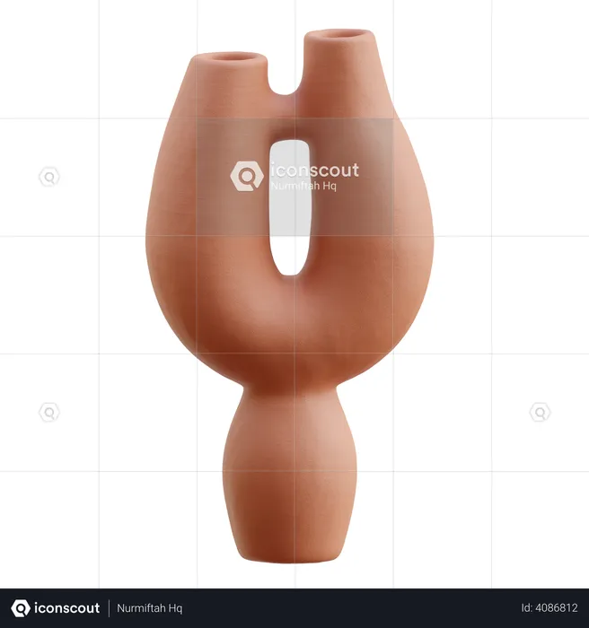 Modern Clay Vase  3D Icon