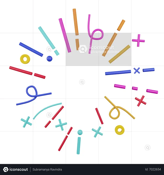 Modern Explosion Confetti  3D Icon