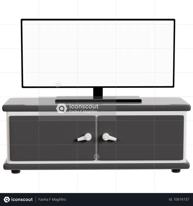Modern Flat-Screen Television  3D Icon