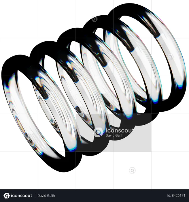 Modern Glass Dispersion Rings  3D Icon