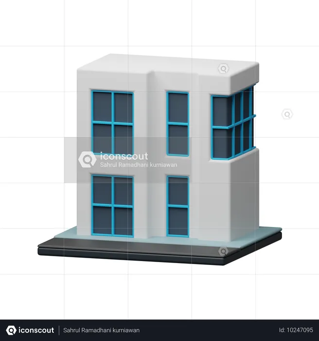 Modern house building  3D Icon