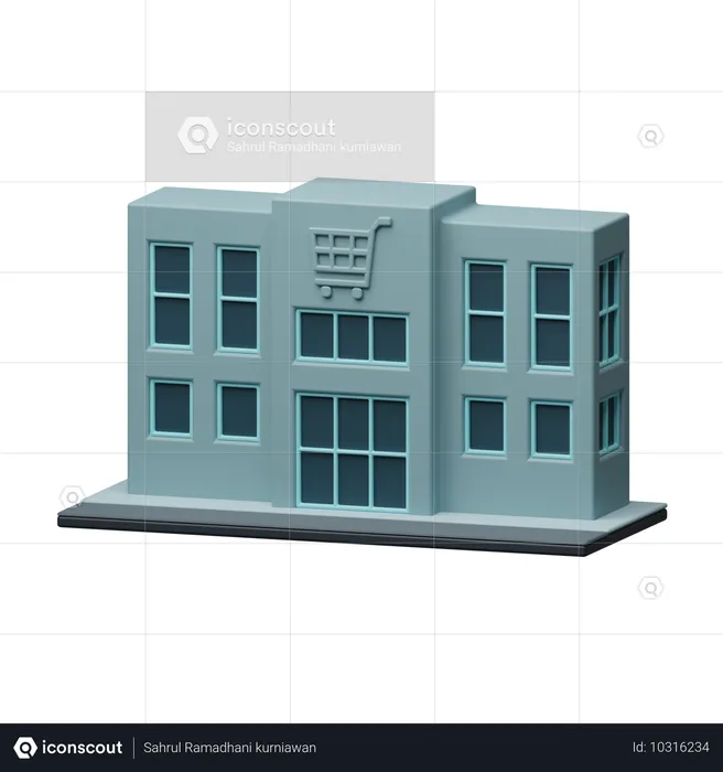 Modern store building  3D Icon