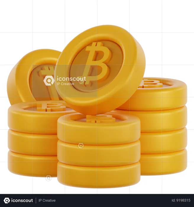 Moeda bitcoin  3D Icon