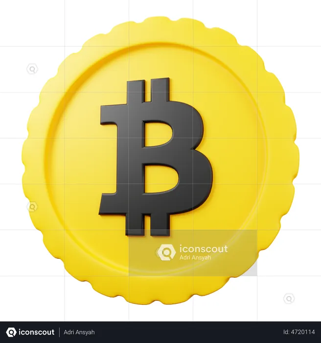 Moeda bitcoin  3D Illustration